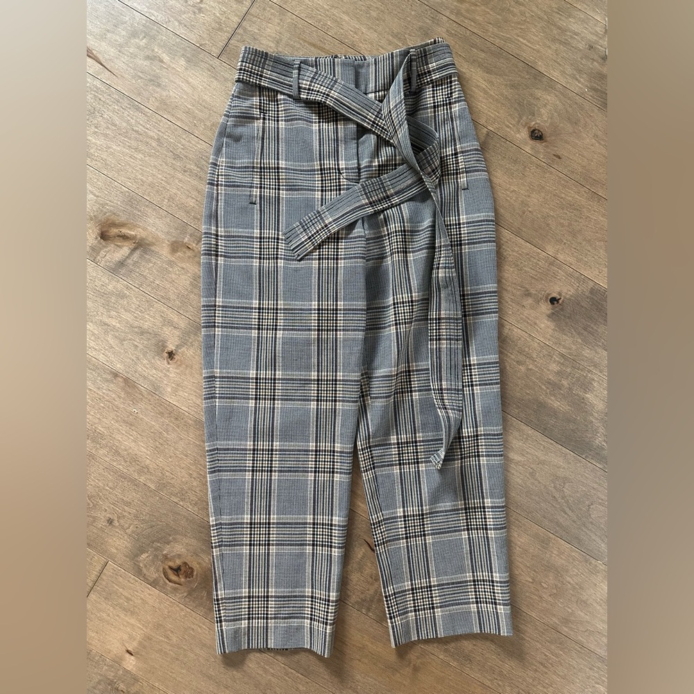 Aritzia Plaid Tie Front Pants